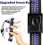 BARKLESS Soft Dog Head Collar, Patented Padded No Pull Head Halter, Training Nose Leash with Safety Link for Medium Large Dogs, Adjustable Muzzle Leash, Easy Control for Walking (M, Purple)