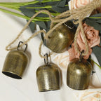 Christmas Bells,Vuskly Gold Bells Metal Hanging Bells with Jute Rope Christmas Bells for Decoration Vintage Ideal for Christmas Tree, Wreath,Party, Wedding Decorations1.6W x 20H