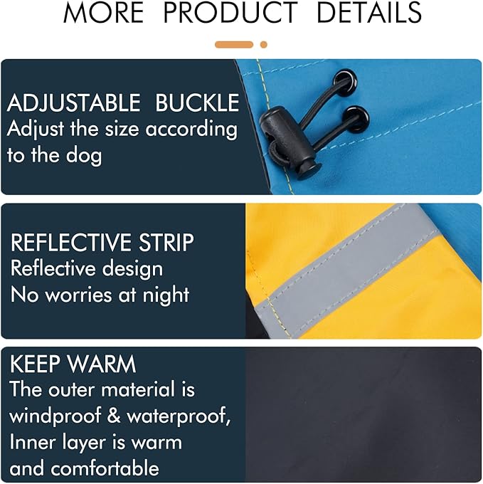 Dog Warm Coats - Windproof Dog Winter Outdoor Jackets Cold Weather Coats for Dog Waterproof Dog Raincoats with Hole for Dog Leash,BY L