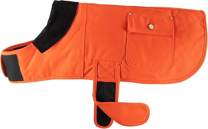 Carhartt Firm Duck Insulated Dog Chore Coat, Durable Weather Resistant Coat for Cold and Windy Conditions, Contains PFAS (Hunter Orange), Medium
