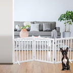 Dog Gate Wooden Freestanding Pet Gate3 Panel 23.6" Height White Indoor Dog Fences,House Gate for Doorways & Stairs