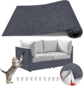 118"x15.8" Cat Scratch Couch Furniture Protector, Adhesive Cat Scratch Pad Deterrent for Furniture, Wall Corner Anit Scratcher Mat, DIY Climbing Cat Scratching Carpet Post Board Replacement (DarkGrey)