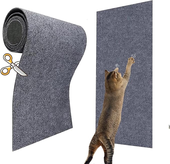 KEYIDE Couch Cat Scratch Protector 79 x 16 Cat Scratcher Wall Climbing from Cat Claws for DlY Tower Post Cat Tree (Grey)