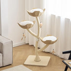 52” Tall Modern Cat Tree Tower for Large Cats| Cat Scratching Posts with Hand Woven Baskets and Mats| Luxury Cat Condo for Multiple Cats | Cat Furniture for Gifts （52” Natural）