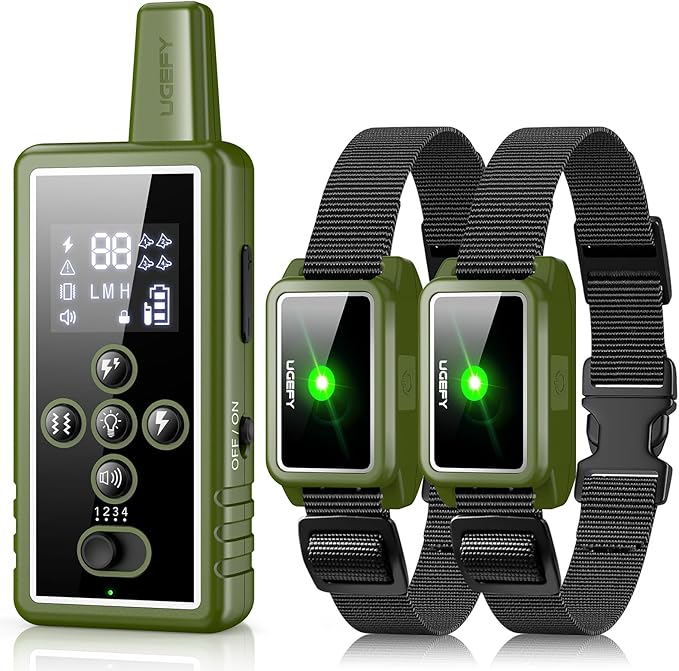 Dog Shock Collar 2 Dogs (10-120Lbs) - 3300FT Dog Training Collar with Remote for Small Medium Large Dogs, LED Light IPX7 Waterproof Electric with Beep Vibration Shock & Safety Lock