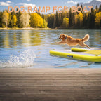 ALIFUN Inflatable Dog Ramp Floating Dock Water Raft Ladder for Pool, Boat, Non-Slip EVA Floating Ladder for Dog Up to 220 LBs Purple 140CM Length (Black-Yellow, for Large Dogs Up to 230 lbs)