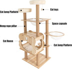 54in Cat Tree, Cat Tower for Indoor Cats, Cat Tree Tower with Scratching Post, Cat Condo, Space Capsules and Play Balls, Multi-Level Cat Climbing Tower for Large Cat, Load to 33 Lbs