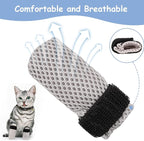 4Pcs Cat Boots, Cat Mittens to Prevent Scratching, Adjustable Mesh Cats Claw Protectors Non-Slip Breathablesuitable for Pet Bathing, Cutting Nails, Injecting(M,Gray)
