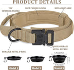 COOYOO Tactical Dog Collar Set, Adjustable Military Nylon Collar with Control Handle and Heavy Metal Buckle for Medium and Large Dogs