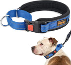 Mayerzon Martingale Collar for Medium Large Dogs, No Pull Dog Collar with Buckle, Soft Padded Reflective Martingale Dog Collar for Training Walking Outdoor(Blue, M)