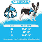 PUPTECK No Pull Dog Harness Small Medium Sized Dog, Adjustable Reflective Escape Proof Easy Control, Comfortable Soft Padded Step in Pet Vest Harness, Blue, M