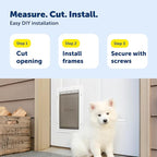 PetSafe Extreme Weather Aluminum Pet Door - Energy-Saving Thermal Barrier Pet Flap with Slide-in Door Locking & Secure Flap Cover - for Dogs Up to 40 Lb - Medium