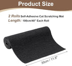 uxcell Self-Adhesive Cat Scratching Mat, 2 Roll 39.4" x 11.8" Couch Protector from Cat Claws for DIY Sofa, Wall, Doors, Cut Anti Cat Scratch Pad Carpet Mat, Black