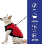 Gooby Fashion Vest Dog Jacket - Red, Large - Warm Zip Up Dog Bomber Vest with Dual D Ring Leash Water Resistant for Small to Medium Dogs