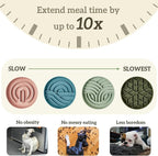 OHMO Slow Feeder Dog& Cat Bowl, Silicone Puppy Cat Food Bowl with Anti-Slip Suction Cup Slow Down Small Dogs Eating, Anti Choking (S-Diamond,Light Blue)