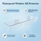 Ultra Clear Window Sill Protector - Scratch & Chew Proof Pet Guard for Dogs & Cats, Easy Install Transparent Ledge Cover, No Residue