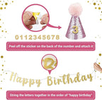 LESYPET Dog Birthday Party Supplies, Dog Birthday Hat with Bandana, and Banner, Cat Decorations Set for Party, Pink
