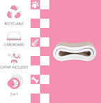 CSR1014B Suvi 26" Modern Cardboard Infinity 2-in-1 Lounge Bed Cat Scratcher with Catnip, Cloud