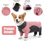 Dog Winter Coat - Soft, Warm, Windproof Fleece Dog Sweatshirt - High Neck Full Body Onesie for Walking, Hiking, Travel, Home Wear - Pin Grey XXXL