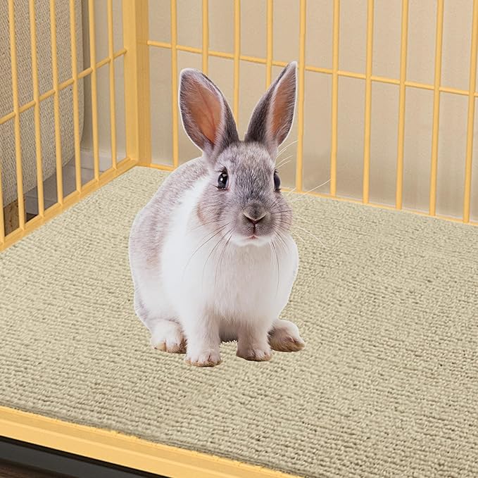 Rabbit Scratching Pad, Non-Woven Blanket with Back Adhesive, Rabbit Toys for Bunnies Boredom, Bunny Scratch Pad, Bunny Enrichment for Cage, Indoor, Living Room, Sofa （Brown）