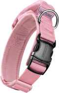 OneTigris Tough Dog Collars, Tactical Dog Collar with Handle, Milltary Adjustable Dog Collar with Heavy Duty Metal Buckle for Training (Pink, S)