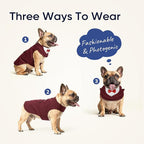 Supet Dog Tuxedo and Bandana Set with Bow Tie, Formal Outfit for Wedding Birthday Party Graduation Valentines, Pet Suit Clothes for Large Medium Small Dogs (Burgundy, 2XL)
