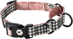 Wolfgang Heavy Duty Martingale Dog Collar with Quick Release Nylon Buckle for Walking & Training, HoundsPink Print, Small