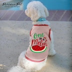 Parisian Pet Dog Shirt – 100% Cotton Shirts for Small Dogs – Pullover Sleeveless Puppy Vest – Breathable Cute Watermelon Pet Apparel – Pink Summer Dog Clothes - Stretchy T Shirts for Dogs