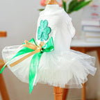 Furbabycare® Elegant Sweet St. Patrick's Day Puppy Dog Blingbling Princess Skirt Pet Dog Lace Cake Camisole Tutu Dress B-Green X-Small