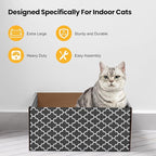 Cardboard Cat Scratcher Box with 3PCS Extra-Large Double-Sided Scratching Board, Heavy Duty Cat Scratcher Bed, Sturdy and Refillable, Ideal for Scratching and Sleeping, Premium House for Indoor Cats