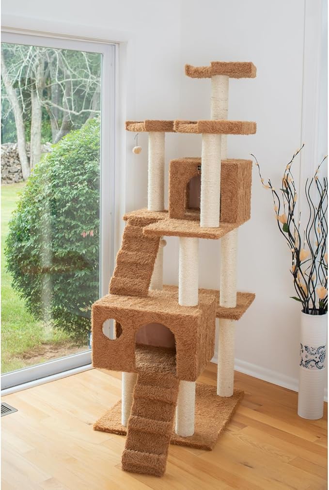 Maykoosh Large Cat Tree 74" High with Perches, Playhouses & Scratching Posts