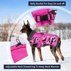 IECOii Extra Warm Reflective Adjustable Dog Jacket - Fleece Turtleneck Winter Coat for Small, Medium & Large Dogs