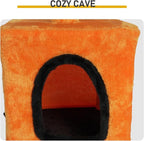 Gothic Cat Tree, 39.4" Halloween Cat Tree, Black Cat Tower for Indoor Cats with Sisal Scratching Posts, for Indoor Cats with Spacious Cat Condo, Sisal Scratching Posts, Hanging Toys, Orange & Black