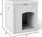 Indoor Dog House Weatherproof Outdoor Dog Houser for Small Medium Dogs, Resin Plastic Igloo Dog House with Flip Lid and Elevated Floor, Easy Assembly for Cat Puppy Shelter (White)