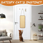 3 Pcs Sisal Door Cat Scratching Mat,7.9"x19.6" Cat Scratching Pad with a Mouse Play Toy-Wall Floor Mount-Double Use Hanging Scratcher with Hemp Rope for Protector Sofa,Wall,Furniture,Floor and Door
