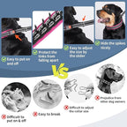 Mayerzon Martingale No Pull Collar for Medium Large Dogs, Patented Anti Pull Dog Collar with Buckle for Walking Training, with Neoprene Padding and Reflective Stitching, Adjustable(Hot Pink Trim, L)