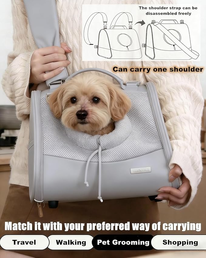 Pet Dog & Cat Chest Carrier Backpack,Adjustable Ventilated Carrier for Small Dogs Cats,Front Facing Puppy Carrier Backpack,Lightweight Doggy Backpack for Travel Hiking Outdoor (Heather Grey)