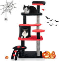 Tangkula Gothic Cat Tree, 52 Inch Black Cat Tower with Coffin Bed, Condo, Sisal Scratching Posts, Pompom Bat-Shaped Ball, Halloween Pet Furniture, Spooky Goth Cat Tree for Indoor Cats