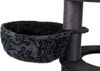 TRIXIE Filippo 50-in Cat Tower, Sisal Scratching Posts, Cat Tree with Hammock, Platforms, Bed, Dangling Cat Toys, Black
