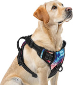 PUPTECK No Pull Tactical Dog Harness for Large, Adjustable Reflective Dog Harness with Handle Easy Control, Comfortable Soft Padded Pet Vest Harness for Large Dogs, Aurora L