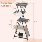 HavenlyYouth Modern Cat Tree for Indoor Cats, Tall Cat Tower with Condo, Multi-Level Cat Tree with Cave, Scratching Board,Removable Pads for Cats, X Style, Light Gray