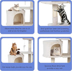 Heavy Duty Cat Tree,36 Inch Tall Cat Tower,Cozy Condos,Scratching Posts,Sisal Rope,Multi-Level Perches Platforms for Indoor Cats/Kittens,Sturdy Pet Climbing Furniture,Beige