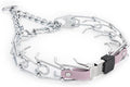 Herm Sprenger Chrome Plated Steel Dog Collar with Quick Release ClicLock Buckle and Biothane Insert Training Collar for Dogs Made in Germany (Pastel Purple, 25in x 4.0mm(Neck Size up to21-22in))