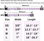 Reflective Martingale Collar with Quick Release Buckle Anti Pulling Girl Female Dog Collars (Pink Flowers Plants, Small)