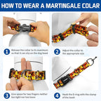 Kazazoo Martingale Collar for Dogs with Quick Release Buckle Adjustable Soft Durable Dog Collar for Small Medium Large No Pull Training Dog Collars-Maple Leaf S