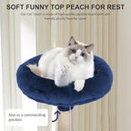 36" Multi-Level Cat Tree Tower with Scratching Posts, Toys & Condo - Space-Saving Design for Indoor Kittens, Compact Floor Footprint & Vertical Space for Multi-Cat Homes-Navy Blue