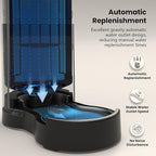 CZPET Elevated Dog Water Bowl Dispenser for Large Dogs,8L Tall Raised Pet Waterer Stand,Relieve Neck Pressure,Large Capacity and Drinking Area Noise-Free for Pets (8L+Stand,Black)