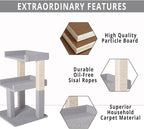 Lulu Large Cat Tree Tower with 2 Spacious Platforms, Sturdy Multi-Cat Condo with Sisal Scratching Posts, Stable Anti-Tip Design for Indoor Cats