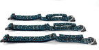 Heavy Duty Dog Collar with Unique Leopard Totem Design Adjustable Durable Nylon Collar, Metal Buckle for Large Dogs Bold Style for Training & Outdoor Adventures (Blue Leopard S)
