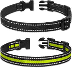 Puppy Collars, Modern Stylish Reflective Dog Collars, Adjustable Dog Collar for Small Medium Large Dogs Boy Girl, Replacement Collar for Shock Collar, E Collar Replacement Strap(Black & Green)